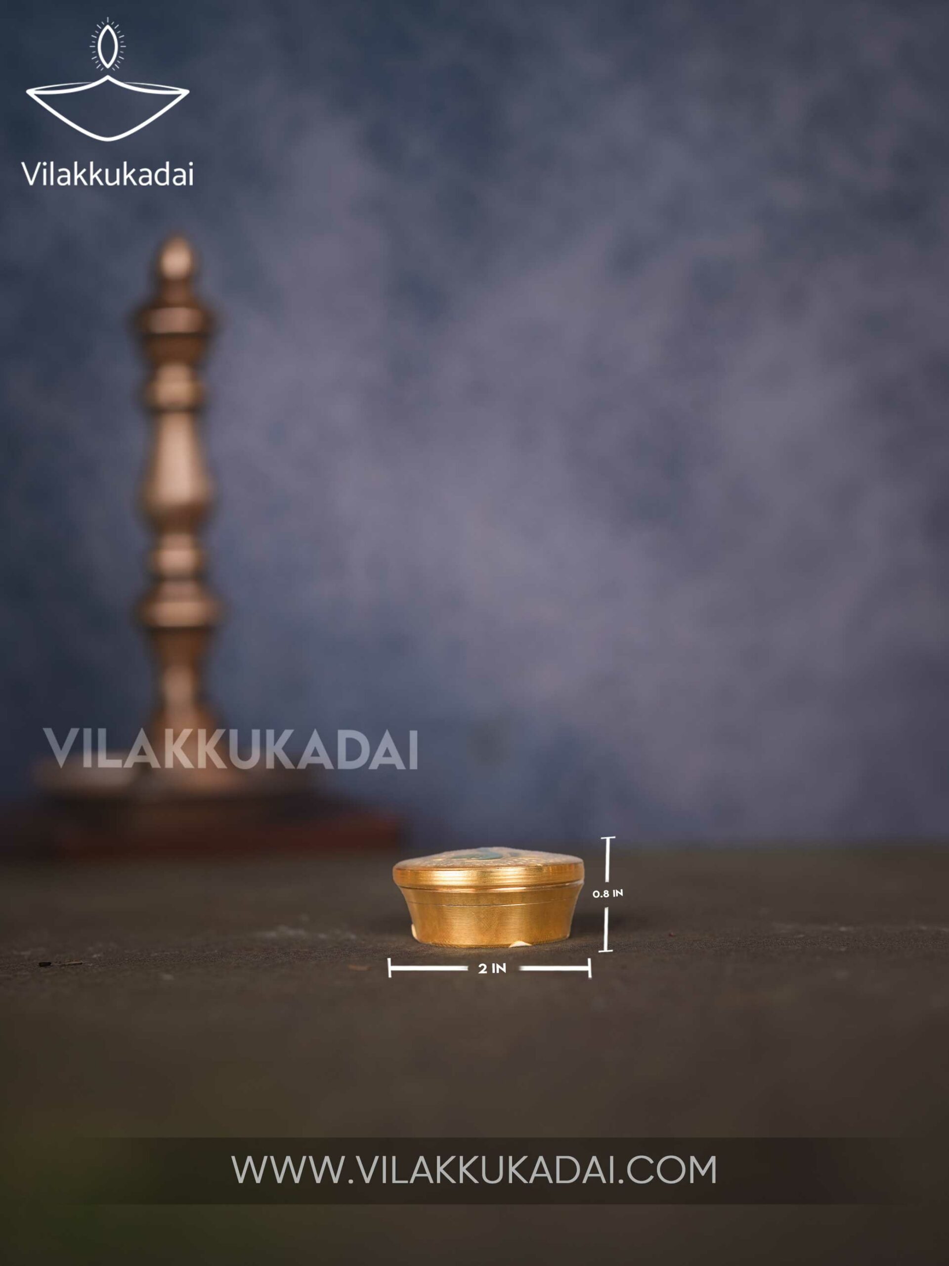 brass peacock design kumkum box-2