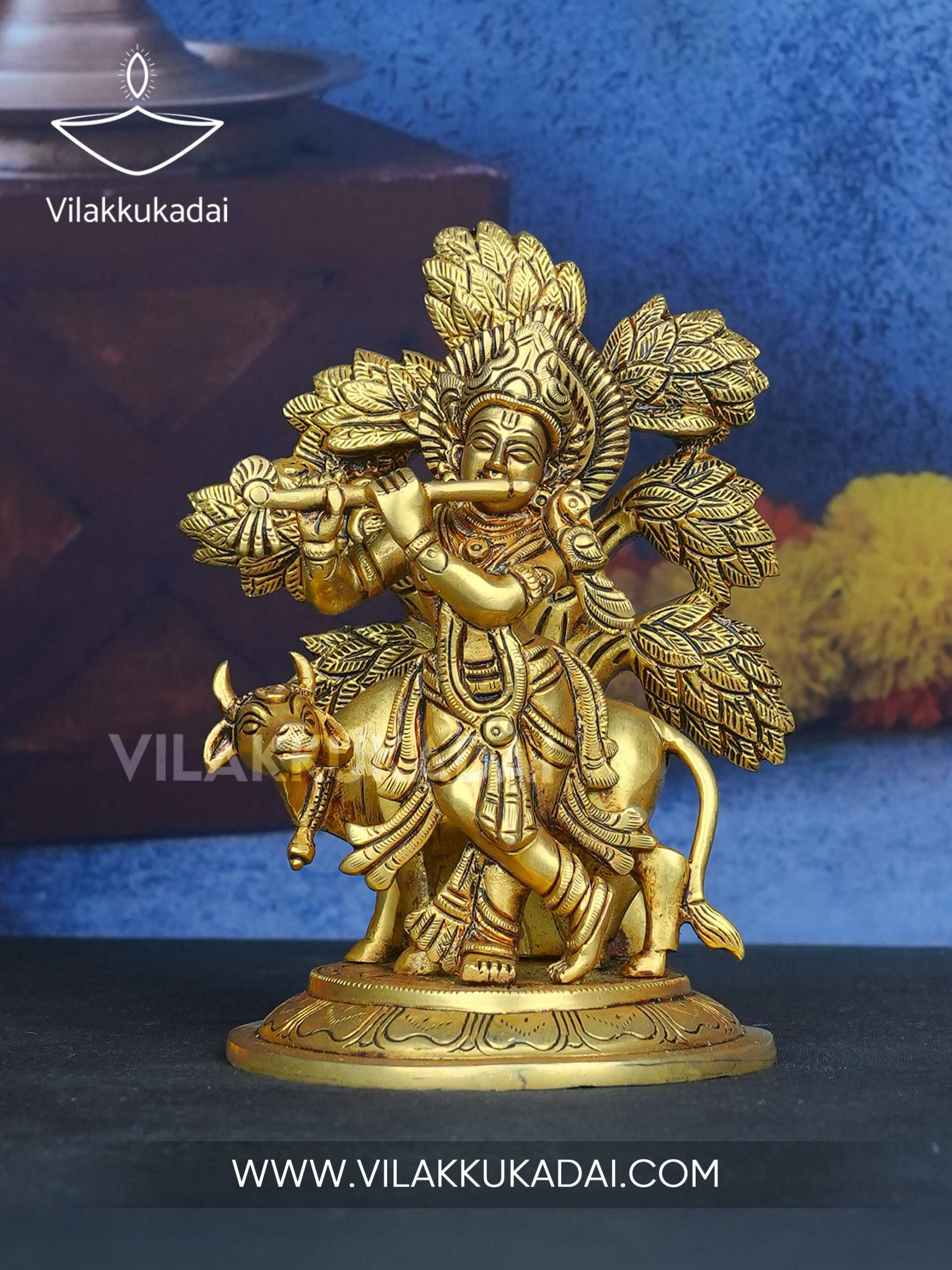 tree-cow-krishna-murti-7-inch tree cow krishna murti