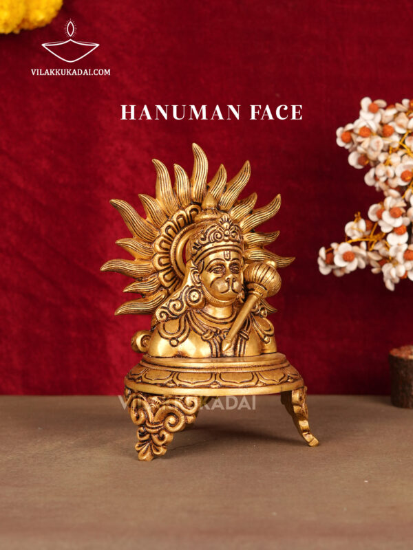 Brass Hanuman Face 9.5 Inch | Panchamukhi Style Hanuman Decorative
