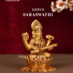 4-inch Lotus Saraswathi idol for home pooja