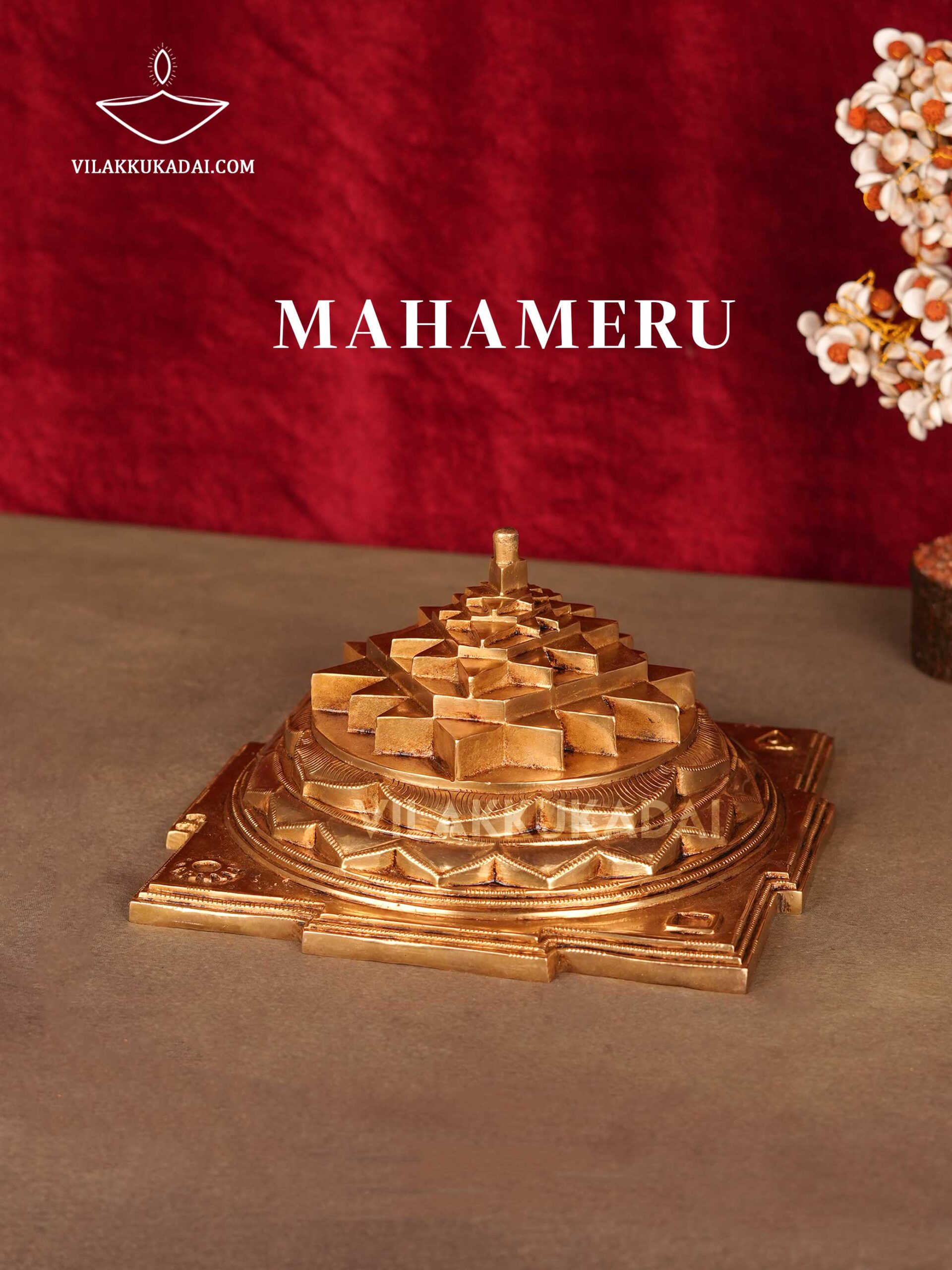 Mahameru 10 Inch Brass Sri Chakra Yantra