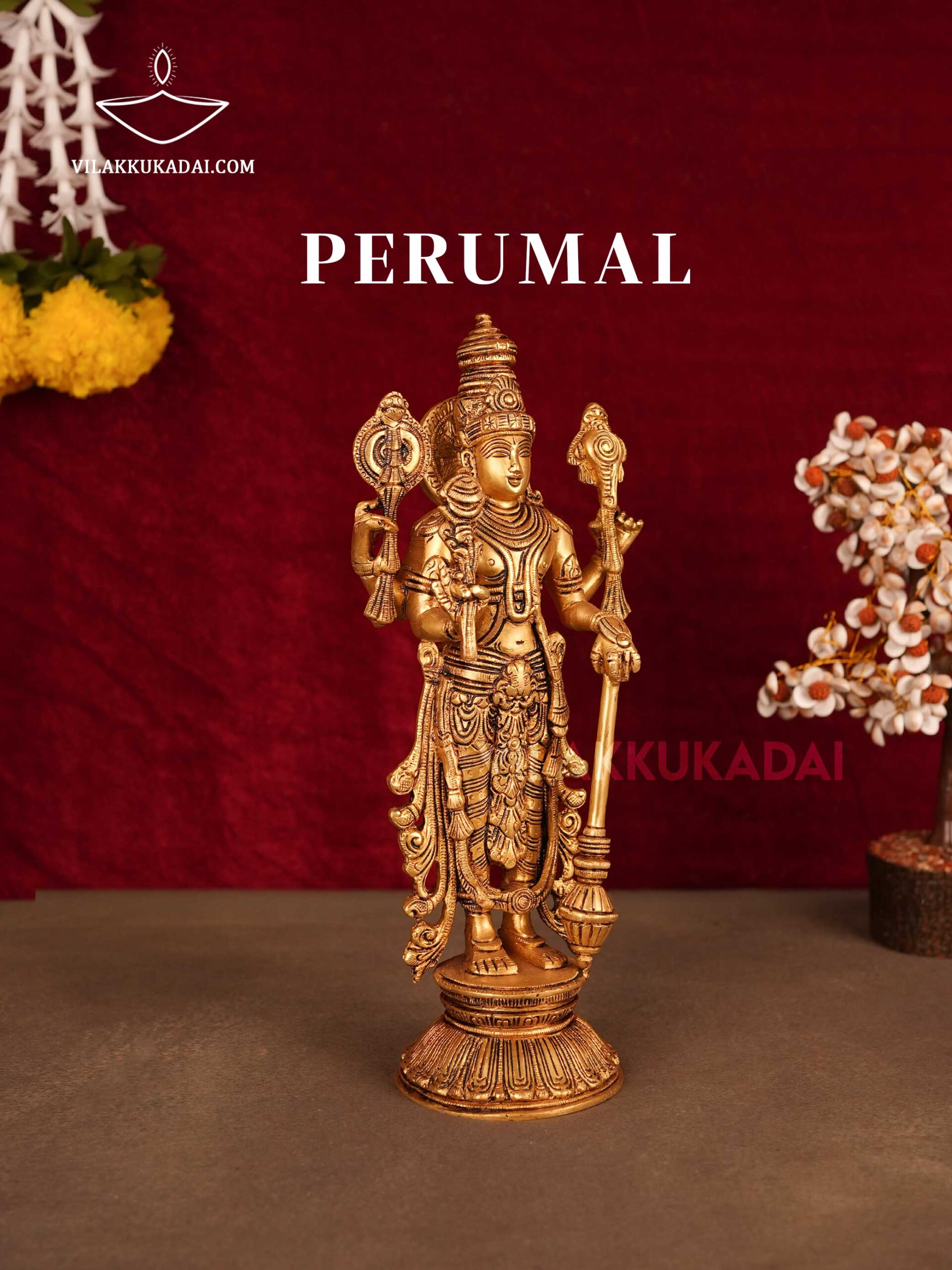 PERUMAL---1 IMAGE ALT TEXT 12-inch Perumal idol for home pooja and devotional worship