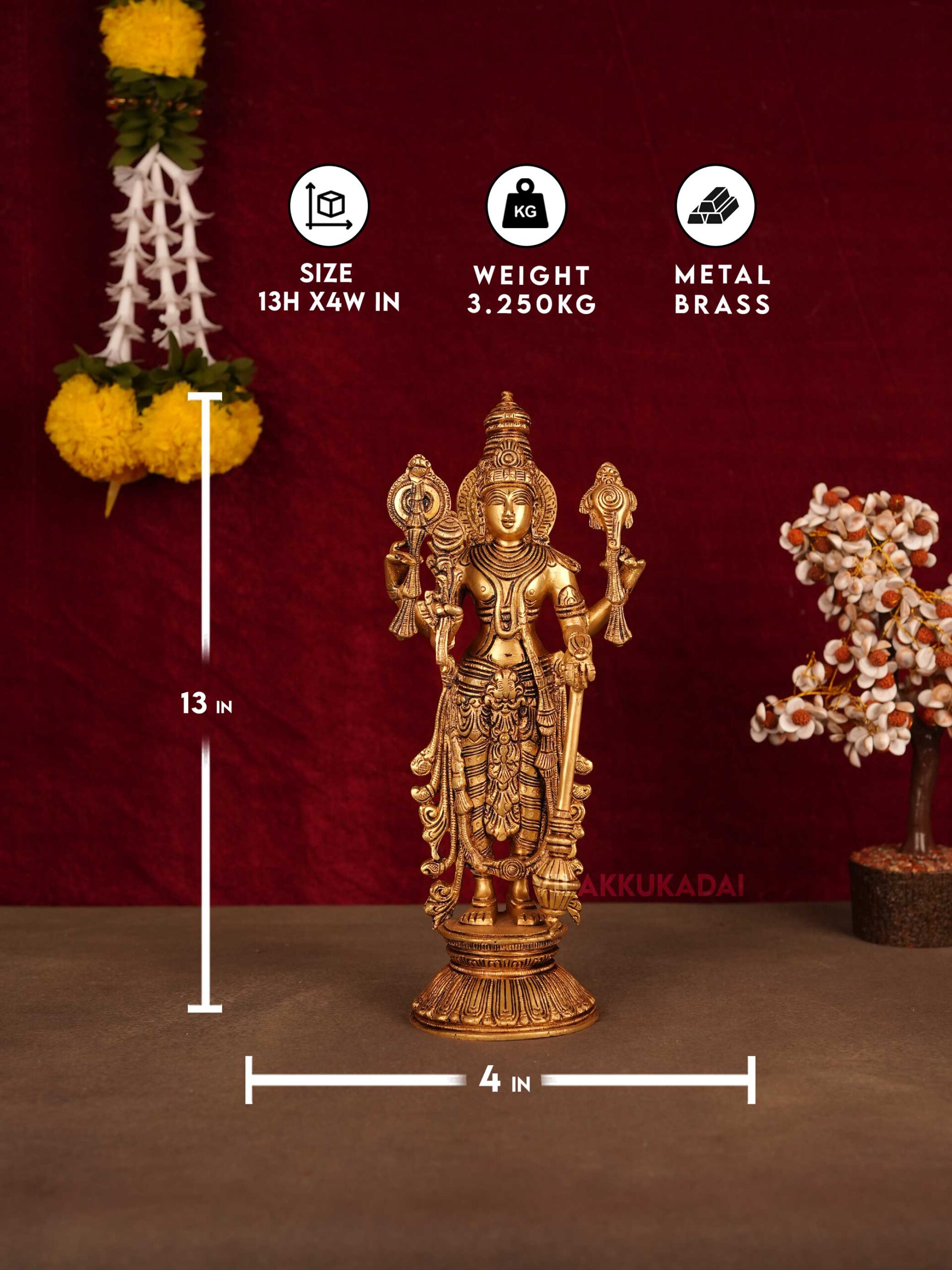 PERUMAL---2 IMAGE ALT TEXT 12-inch Perumal idol for home pooja and devotional worship