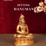 Meditating Hanuman Brass Idol 5 Inch Anjaneya Statue