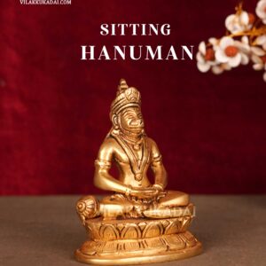 Meditating Hanuman Brass Idol 5 Inch Anjaneya Statue