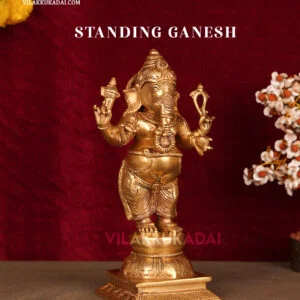 Standing Ganesh Brass Idol Traditional Lord Ganesha Statue
